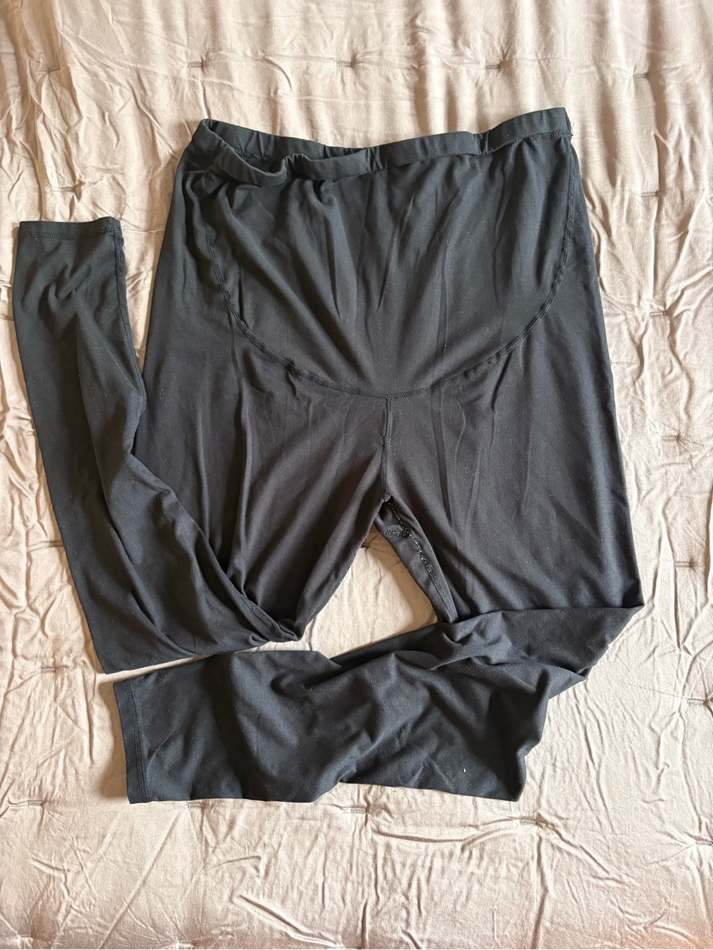Women’s Black Maternity Leggings with Supportive Panel